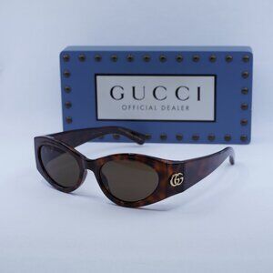 Gucci GG1401S 002 Oval Women Sunglasses - Havana / Brown